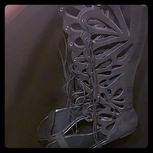 Brand new Lace up gladiator flower sandals